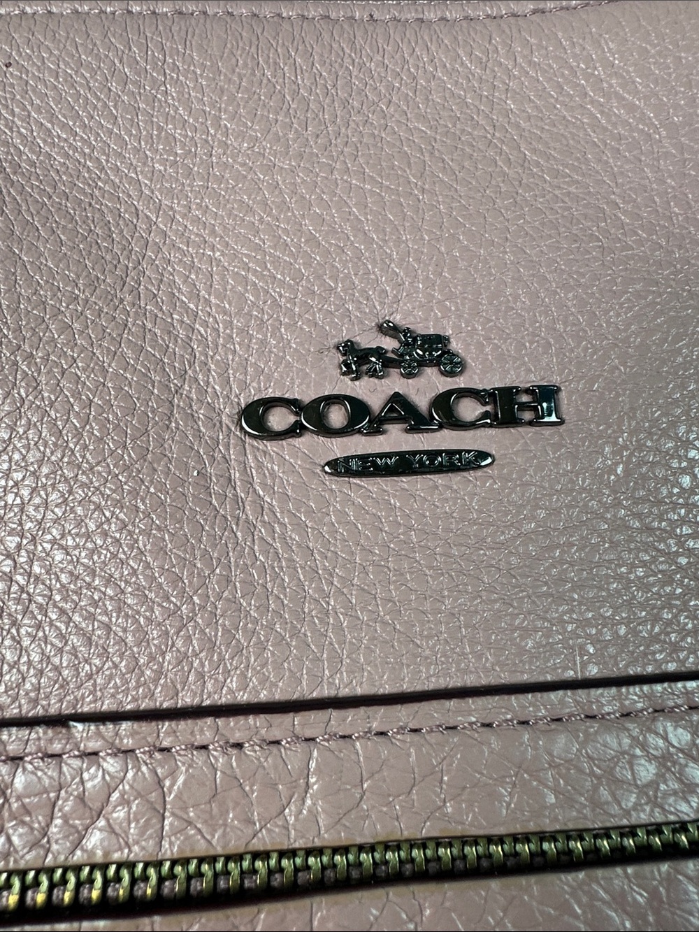 Coach Purse Dusty Rose Leather Tote Bag Over the Shoulder - Picture 2 of 14